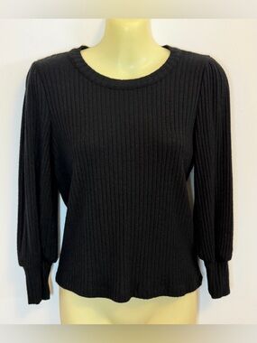 Madewell Black Ribbed Crewneck Sweater